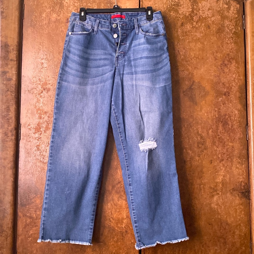 Jennifer Lopez Straight Crop Button Fly Jeans